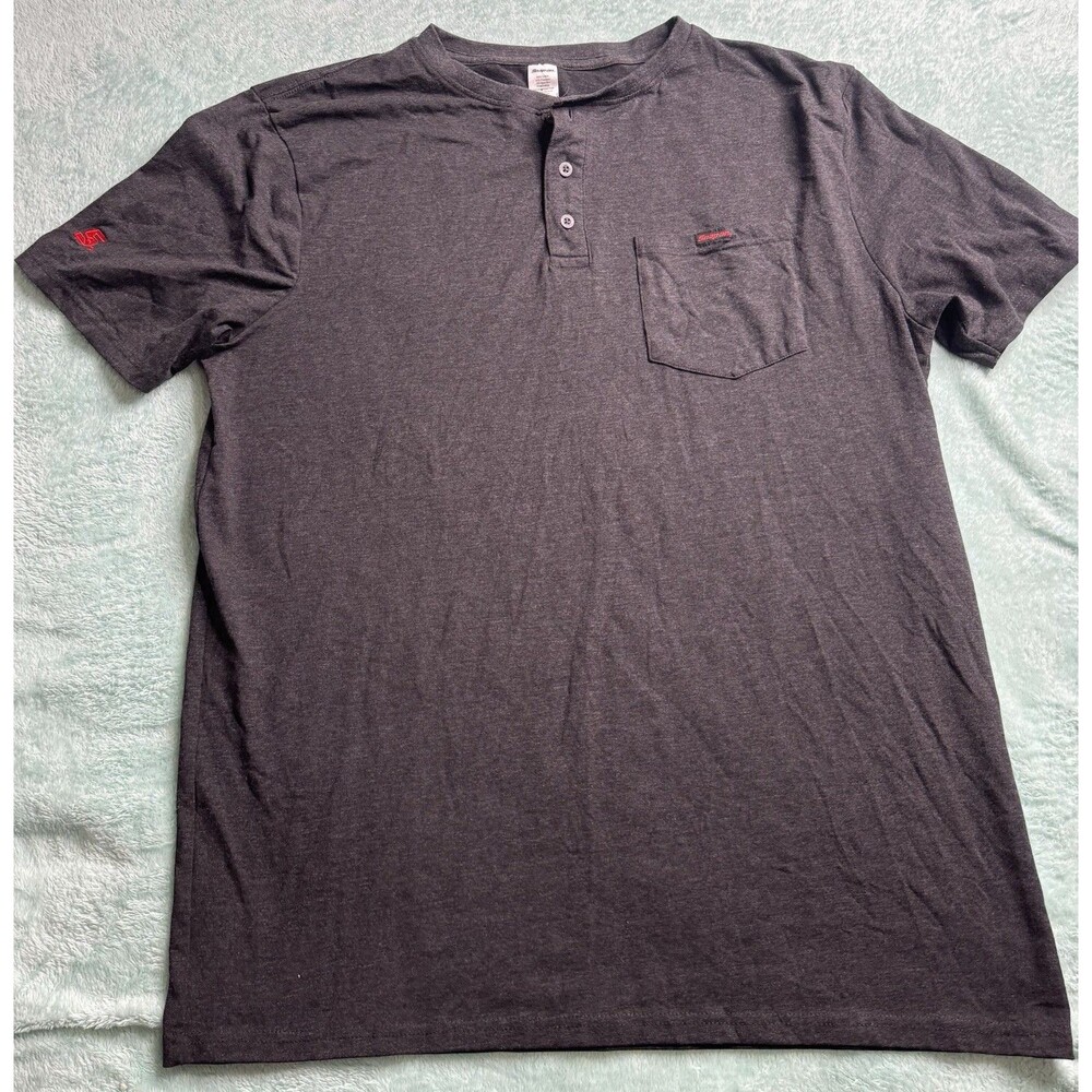 Snap on Tools Men's Henley Short Sleeve T-Shirt Charcoal Gray Size XL